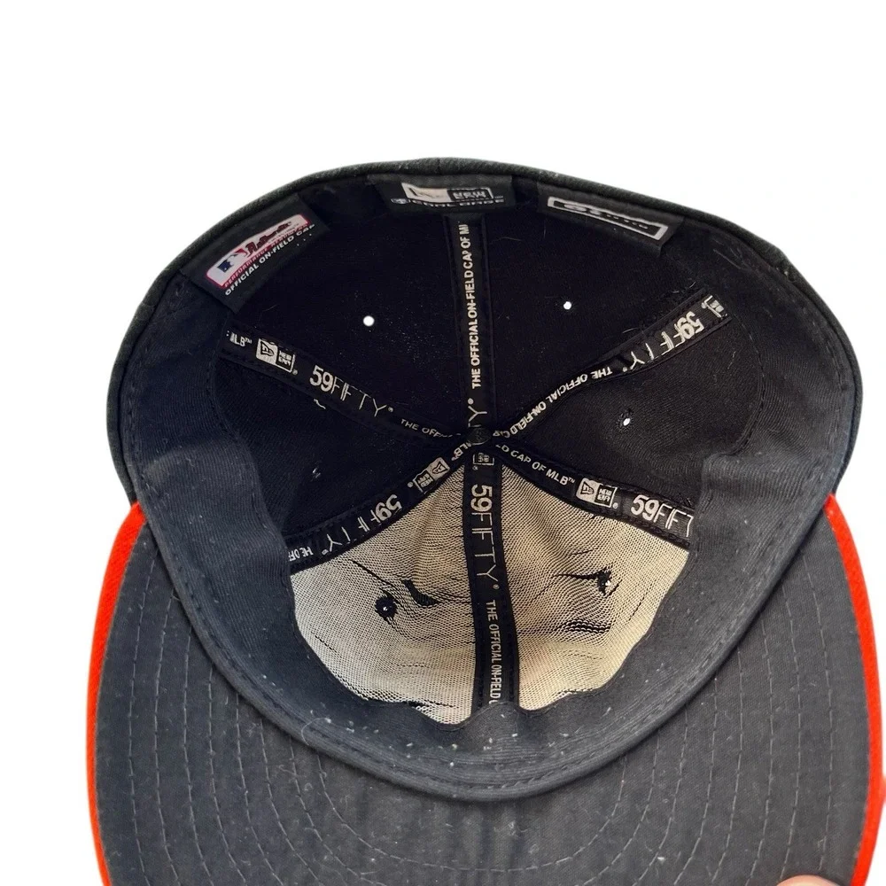 New Era 59FIFTY San Francisco Giants On-Field Fitted Hat Black Orange 6 7/8